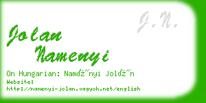 jolan namenyi business card